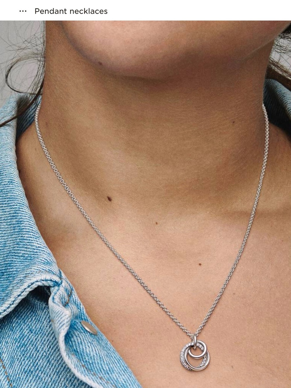 NEW! Pandora Silver Necklace with Family Always Encircled Pendant